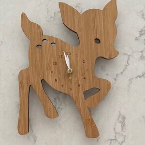 Bamboo Deer Wall Clock - Brown